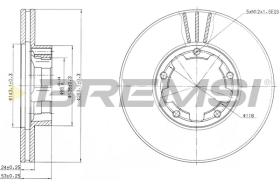 BREMSI CD6668V - B. DISC FRONT/REAR DIA. 263 VENT. NISSAN