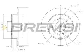 BREMSI CD6674S - B. DISC REAR DIA.258 SOLID NISSAN SENTRA