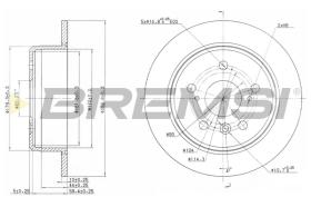 BREMSI CD6684S - B. DISC REAR DIA.269 SOLID LEXUS ES