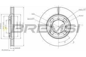 BREMSI CD6691V - B. DISC FRONT DIA.256 VENT. MITSUB COLT