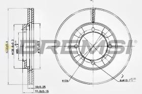 BREMSI CD6692V - B. DISC FRONT DIA.236 VENT. MITSUB COLT