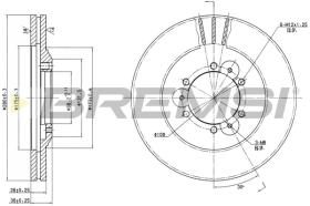 BREMSI CD6694V - B. DISC FRONT DIA.280 VENT. ISUZU TROOPE