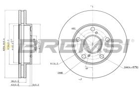 BREMSI CD6702V - B. DISC FRONT DIA.255 VENT. TOYOTA CAMRY