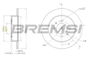 BREMSI CD6717S - B. DISC REAR DIA.258 SOLID NISSAN ALMERA