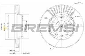 BREMSI CD6738V - B. DISC FRONT DIA.274 VENT. MAZDA MPV II