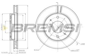 BREMSI CD6741V - B. DISC FRONT DIA.256 VENT. MITSUB CARIS