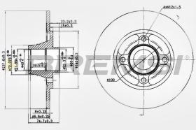 BREMSI CD6752S - B. DISC REAR DIA.238 SOLID RENAULT CLIO