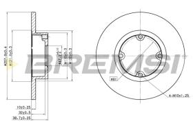 BREMSI CD6753S - B. DISC FRONT DIA.208 SOLID DAIHATSU CHA