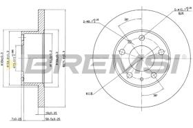 BREMSI CD6758S - B. DISC FRONT DIA.280 SOLID CITROEN JUMP