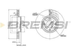 BREMSI CD6762V - B. DISC FRONT DIA.257 VENT. FIAT 500