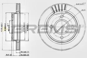 BREMSI CD6766V - B. DISC FRONT DIA.240 VENT. FORD ESCORT