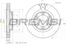 BREMSI CD6769V - B. DISC FRONT DIA.311 VENT. TOYOTA LANDC