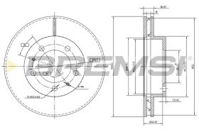 BREMSI CD6772V - B. DISC FRONT DIA.260 VENT. NISSAN VANET