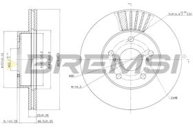 BREMSI CD6777V - B. DISC FRONT DIA.279 VENT. TOYOTA PREVI