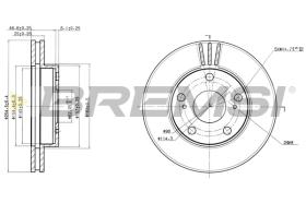 BREMSI CD6780V - B. DISC FRONT DIA.255 VENT. TOYOTA PREVI