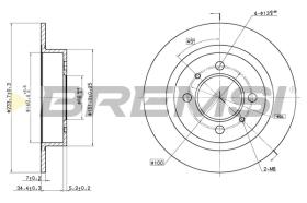 BREMSI CD6790S - B. DISC REAR DIA.234 SOLID NISSAN ALMERA