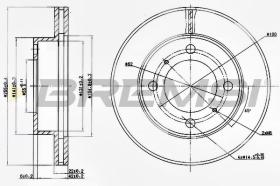 BREMSI CD6794V - B. DISC FRONT DIA.255 VENT. TOYOTA COROL