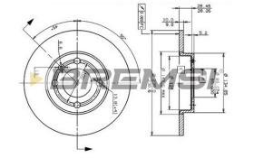 BREMSI CD6795S - B. DISC FRONT DIA.239 SOLID VW POLO