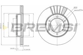 BREMSI CD6800V - B. DISC FRONT DIA.287 VENT. TOYOTA HIACE