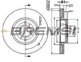 BREMSI CD6801V - B. DISC FRONT DIA.278 VENT. FORD MONDEO