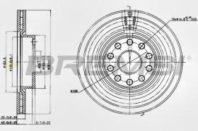 BREMSI CD6803V - B. DISC FRONT DIA.281 VENT. LANCIA KAPPA