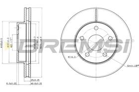 BREMSI CD6806V - B. DISC FRONT DIA.271 VENT. TOYOTA PREVI