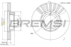 BREMSI CD6808V - B. DISC FRONT DIA.230 VENT. TOYOTA LITEA