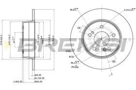 BREMSI CD6819S - B. DISC REAR DIA.278 SOLID MERCED C200