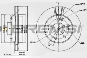 BREMSI CD6824V - B. DISC FRONT DIA.256 VENT. MITSUB ECLIP