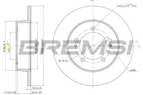 BREMSI CD6825S - B. DISC REAR DIA.265 SOLID MITSUB ECLIPS