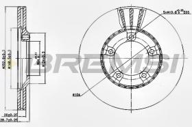 BREMSI CD6826V - B. DISC FRONT DIA.255 VENT. HYUNDAI H1