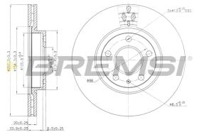 BREMSI CD6827V - B. DISC FRONT DIA.257 VENT. ALFA R SPIDE