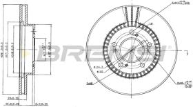 BREMSI CD6829V - B. DISC FRONT DIA.282 VENT. HONDA LEGEND