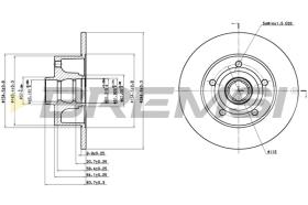 BREMSI CD6830S - B. DISC REAR DIA.245 SOLID AUDI A4