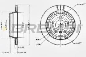 BREMSI CD6836V - B. DISC REAR DIA.298 VENT. BMW 520