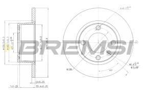 BREMSI CD6840S - B. DISC REAR DIA.251 SOLID CITROEN XANTI