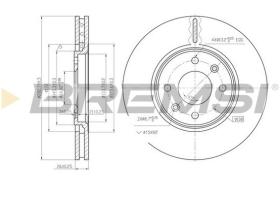 BREMSI CD6841V - B. DISC FRONT DIA.283 VENT. PEUGEOT 406