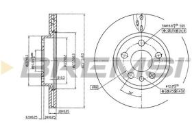 BREMSI CD6842V - B. DISC FRONT DIA.257 VENT. FIAT SCUDO