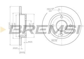 BREMSI CD6845S - B. DISC FRONT DIA.239 SOLID FORD FIESTA