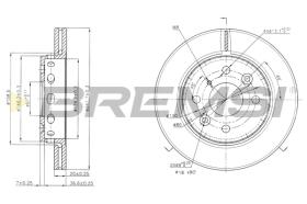 BREMSI CD6854V - B. DISC FRONT DIA.243 VENT. KIA SEPHIA