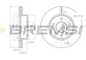 BREMSI CD6860V - B. DISC FRONT DIA.276 VENT. MERCED VITO