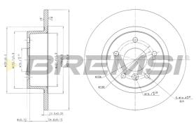 BREMSI CD6874S - B. DISC REAR DIA.304 SOLID RANGE ROVER