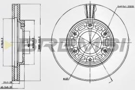 BREMSI CD6991V - B. DISC FRONT DIA.285 VENT. TOYOTA HIACE