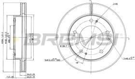 BREMSI CD6993V - B. DISC FRONT DIA.284 VENT. KIA SPORTAGE