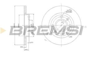 BREMSI CD6995S - B. DISC FRONT DIA.247 SOLID PEUGEOT 206