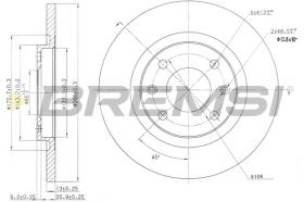 BREMSI CD7000S - B. DISC FRONT DIA.266 SOLID CITROEN C2