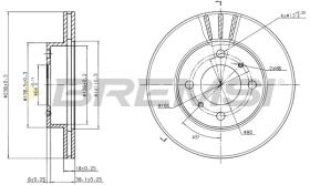 BREMSI CD7005V - B. DISC FRONT DIA.236 VENT. MITSUB LANCE