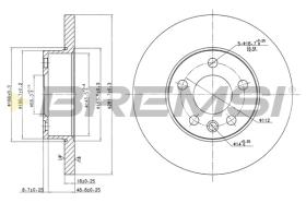 BREMSI CD7011S - B. DISC FRONT DIA.282 SOLID VW TRANSPORT