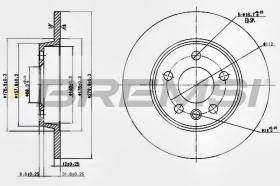 BREMSI CD7012S - B. DISC REAR DIA.280 SOLID VW TRANSPORTE