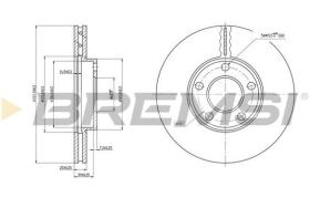 BREMSI CD7014V - B. DISC FRONT DIA.282 VENT. VW PASSAT